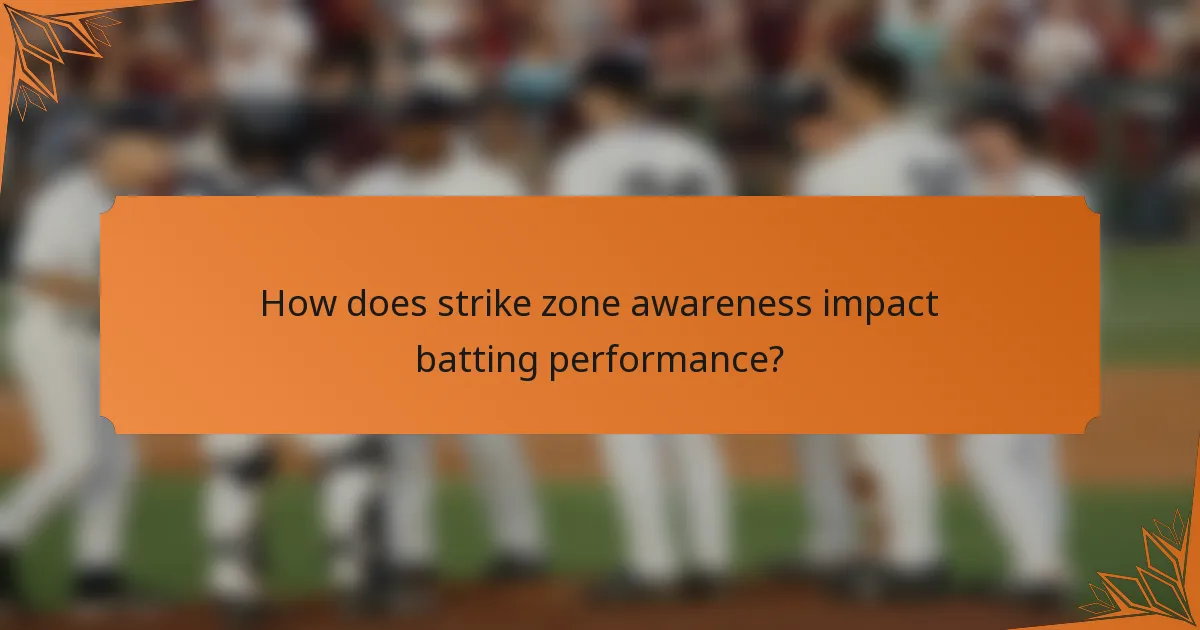 How does strike zone awareness impact batting performance?