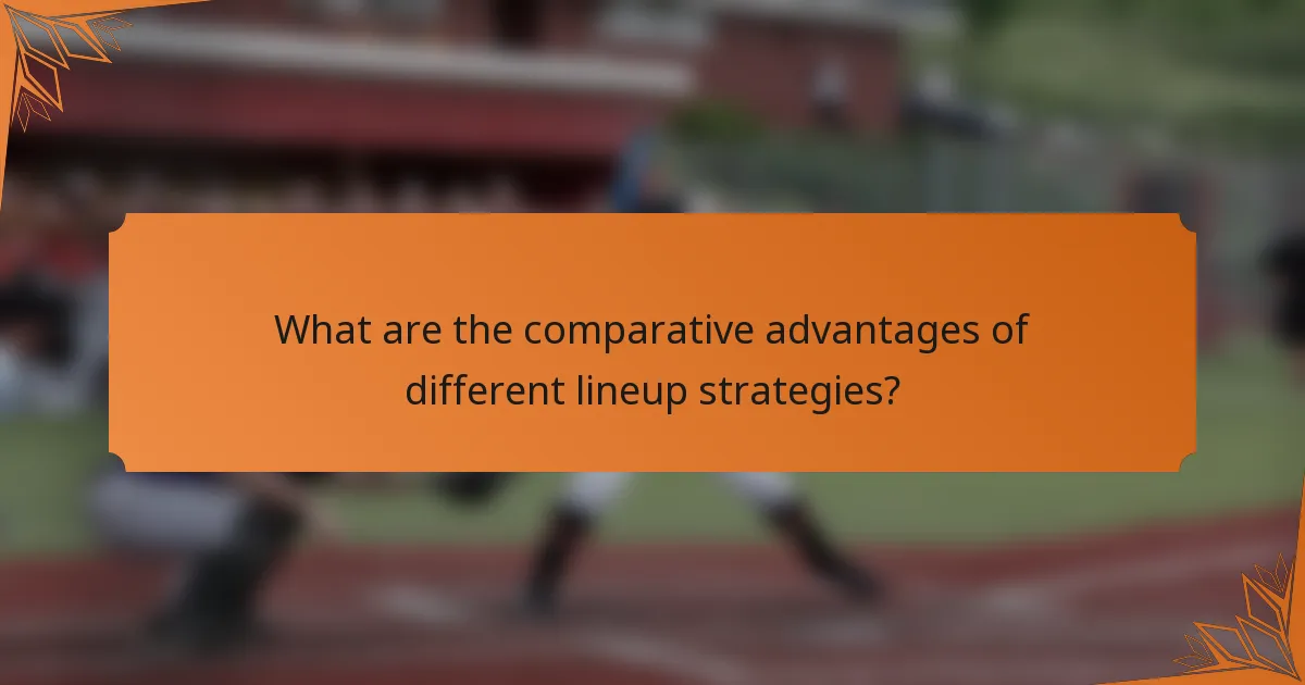 What are the comparative advantages of different lineup strategies?