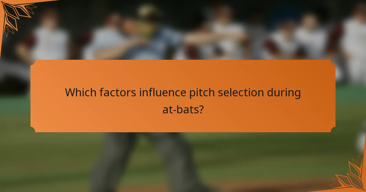 Which factors influence pitch selection during at-bats?